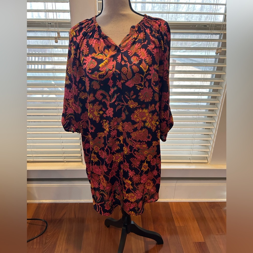 Collective Concepts Navy Dress with Pink and Yellow Floral